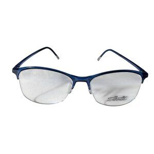 Silhouette SPX 1586 51-16 Womens Blue Half-Rim Eyeglasses Lightweight Frame